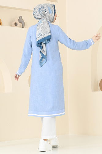 moda selvim طقم أزرق فاتح & سكري 9022S324 - Thumbnail