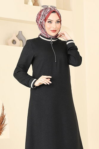 moda selvim طقم أسود 9022S324 - Thumbnail