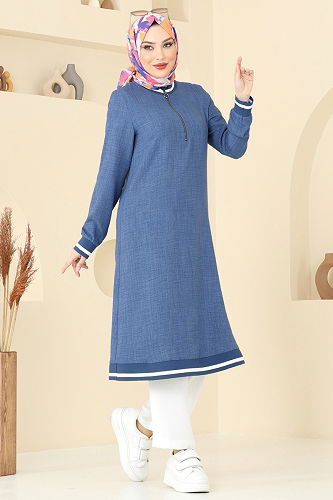 moda selvim Combined 9022S324 Indigo&Ecru - Thumbnail