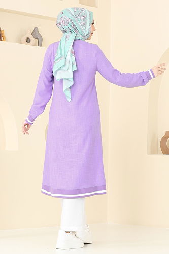 moda selvim طقم ليلكي وسكري 9022S324 - Thumbnail