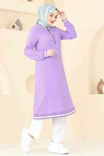 moda selvim طقم ليلكي وسكري 9022S324 - Thumbnail