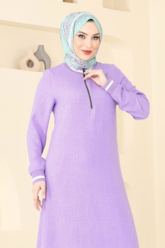 moda selvim طقم ليلكي وسكري 9022S324 - Thumbnail