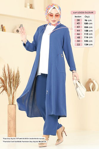 moda selvim طقم ازرق 9025S324 - Thumbnail