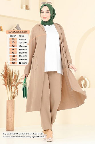 moda selvim طقم بيج 9025S324 - Thumbnail