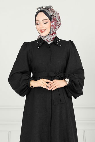 moda selvim طقم أسود 9038S324 - Thumbnail