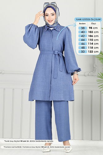 moda selvim طقم أزرق فاتح 9038S324 - Thumbnail