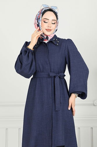 moda selvim طقم كحلي 9038S324 - Thumbnail