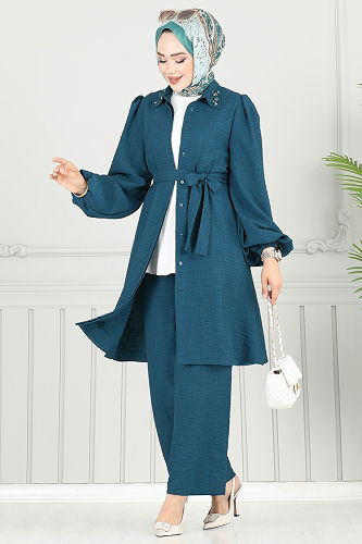 moda selvim طقم بترولي 9038S324 - Thumbnail