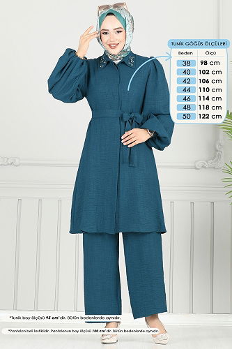 moda selvim طقم بترولي 9038S324 - Thumbnail