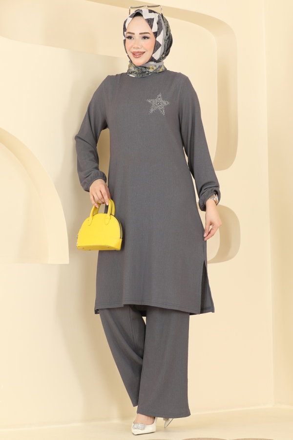 Modaselvim Hijab Combinations Combined 905PM271 Anthracite