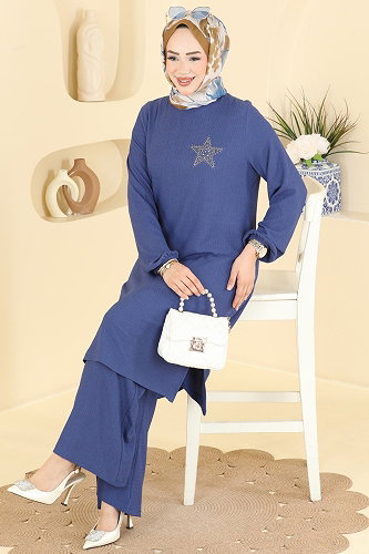 moda selvim طقم ازرق 905PM271 - Thumbnail