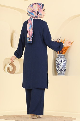 moda selvim طقم كحلي 905PM271 - Thumbnail