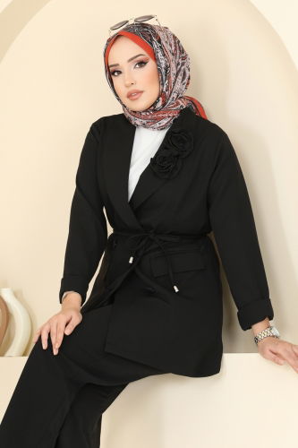 moda selvim طقم أسود 910MP806 - Thumbnail