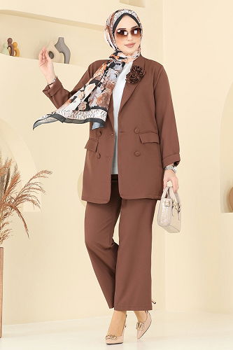 moda selvim طقم بني 910MP806 - Thumbnail