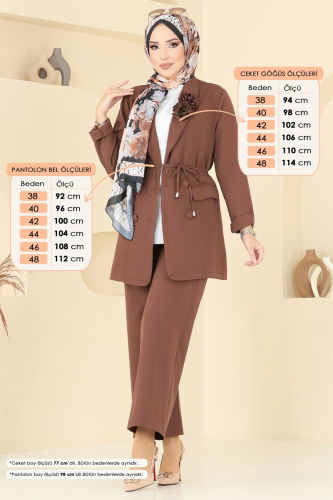 moda selvim طقم بني 910MP806 - Thumbnail