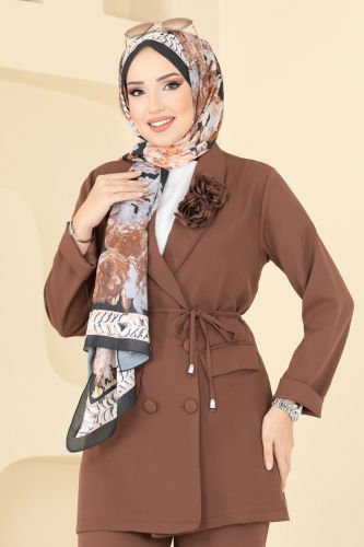 moda selvim طقم بني 910MP806 - Thumbnail