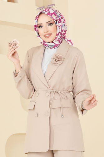 moda selvim طقم بيج 910MP806 - Thumbnail