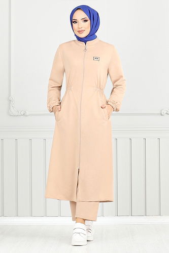 moda selvim طقم بيج 9115PL940-M - Thumbnail