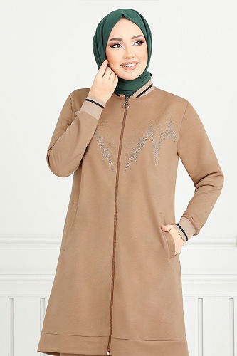 moda selvim طقم بيج 9117PL940-M - Thumbnail