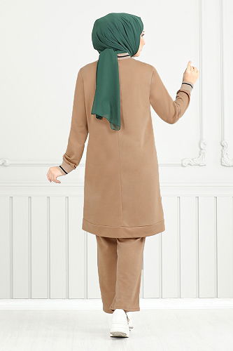 moda selvim طقم بيج 9117PL940-M - Thumbnail