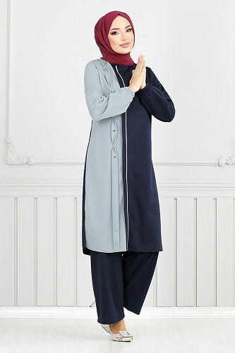 moda selvim Combined 9118PL940-M Navy Blue - Thumbnail