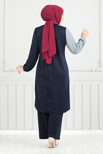 moda selvim Combined 9118PL940-M Navy Blue - Thumbnail