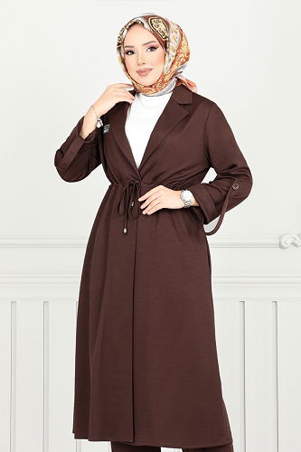 moda selvim طقم بني 9140PL940-M - Thumbnail