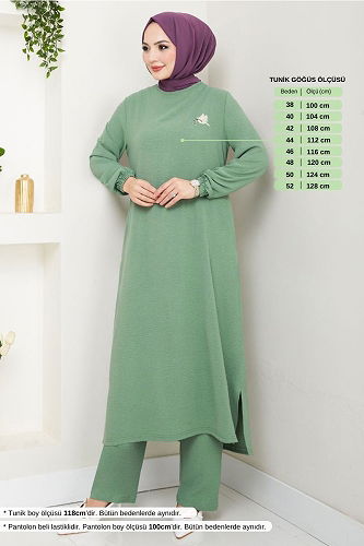 moda selvim Combined 9143PL940-M Almond Green - Thumbnail