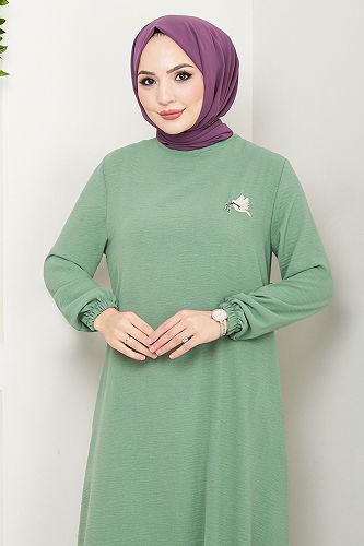 moda selvim طقم أخضر عشبي 9143PL940-M - Thumbnail