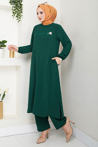 moda selvim طقم زيتي 9143PL940-M - Thumbnail