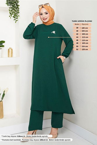 moda selvim طقم زيتي 9143PL940-M - Thumbnail