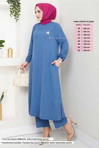 moda selvim Combined 9143PL940-M Indigo - Thumbnail