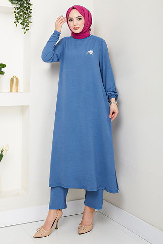 moda selvim طقم ازرق 9143PL940-M - Thumbnail