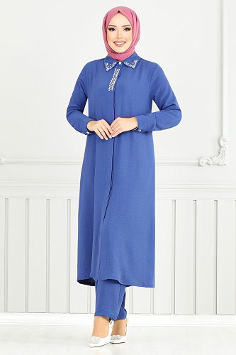 moda selvim Combined 9144PL940-M Indigo - Thumbnail