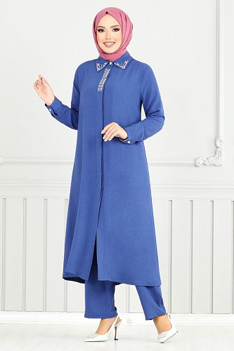 moda selvim Combined 9144PL940-M Indigo - Thumbnail