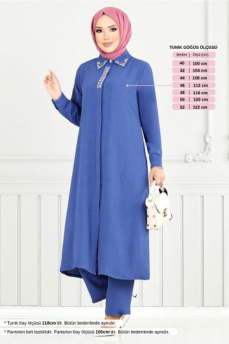 moda selvim طقم ازرق 9144PL940-M - Thumbnail