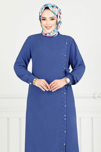 moda selvim طقم أزرق غامق 9145PL940-M - Thumbnail