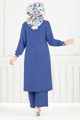 moda selvim طقم أزرق غامق 9145PL940-M - Thumbnail