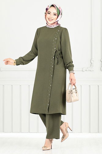 moda selvim Combined 9145PL940-M Khaki - Thumbnail