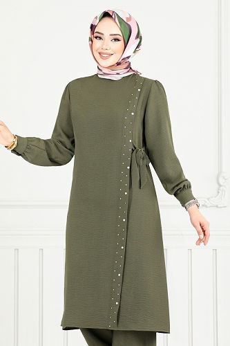 moda selvim Combined 9145PL940-M Khaki - Thumbnail