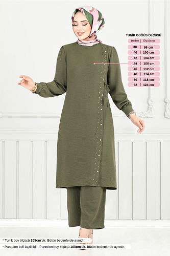 moda selvim طقم اخضر عفني 9145PL940-M - Thumbnail