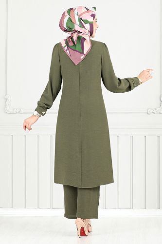 moda selvim طقم اخضر عفني 9145PL940-M - Thumbnail