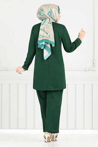 moda selvim طقم زيتي 9146PL940-M - Thumbnail