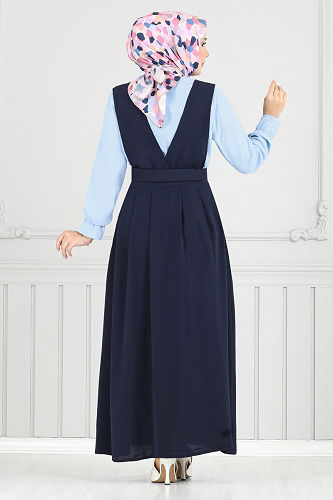 moda selvim Combined 9152PL940-M Light Navy Blue - Thumbnail