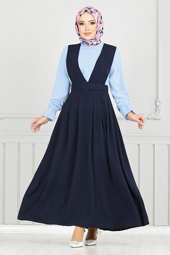 moda selvim طقم كحلي فاتح 9152PL940-M - Thumbnail