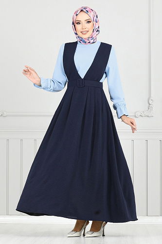 moda selvim طقم كحلي فاتح 9152PL940-M - Thumbnail