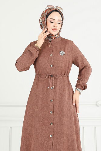 moda selvim طقم عسلي 9154PL940-M - Thumbnail