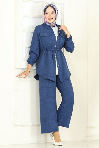 moda selvim طقم كحلي 9159PLK541 - Thumbnail