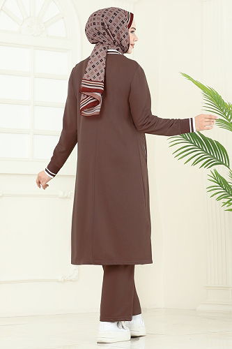 moda selvim طقم بني 9161PLK541 - Thumbnail