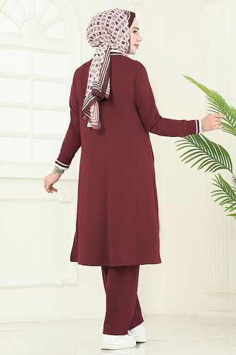 moda selvim Combined 9161PLK541 Burgundy - Thumbnail